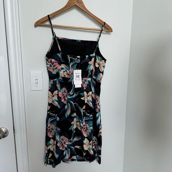 NWT Roxy Women's Black Floral Square Neck Sleeveless Slip-On Mini Dress Size S - Picture 7 of 8